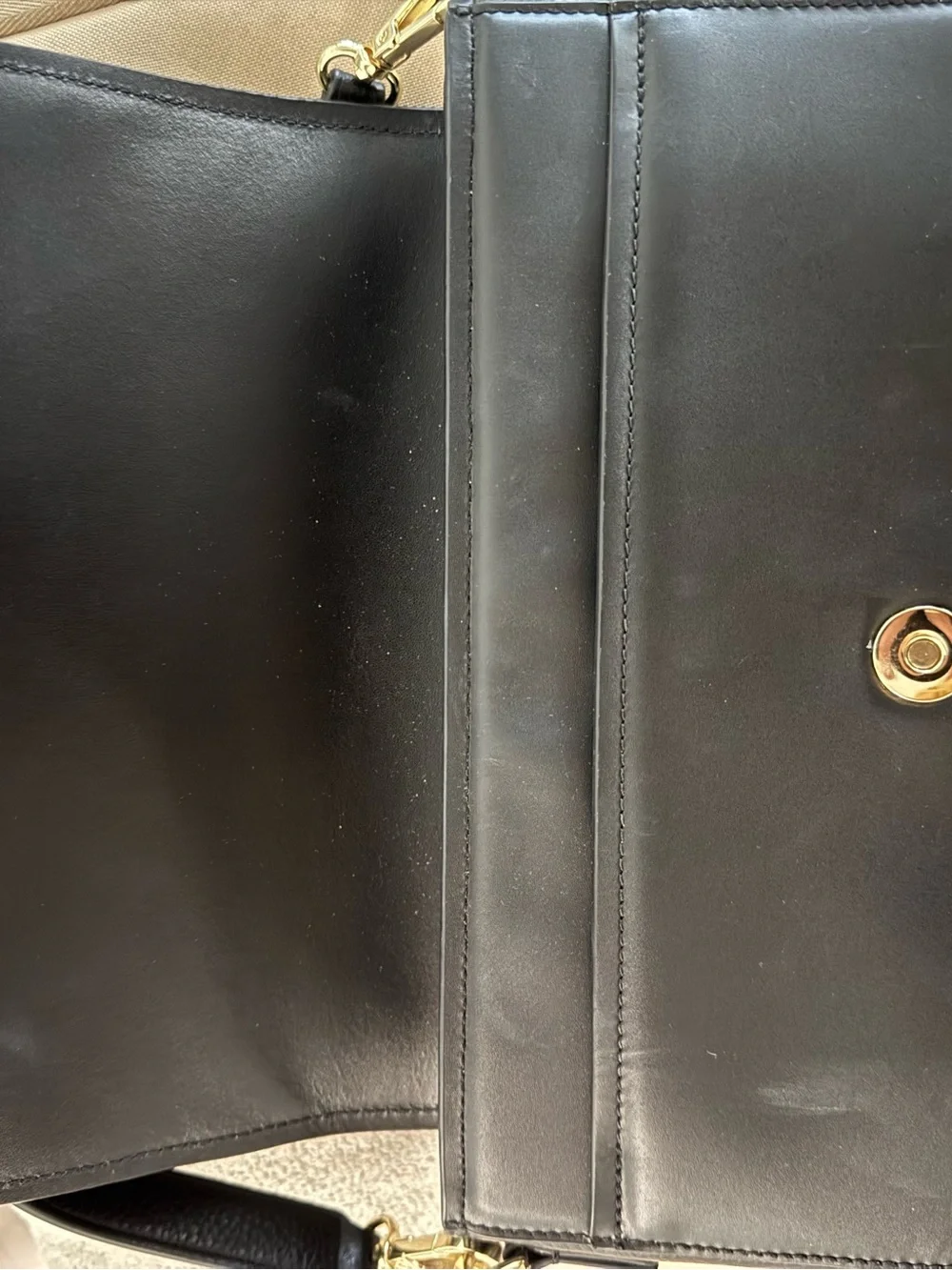 River Road Black Small Flap Leather Crossbody Bag